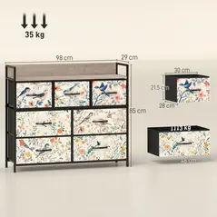 HOMCOM 7-Drawer Chest of Drawers - White - 3