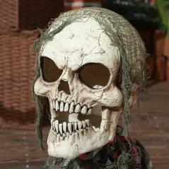 HOMCOM 70cm Groundbreaker Skeleton Halloween Animatronic, with Glowing Eyes - 8