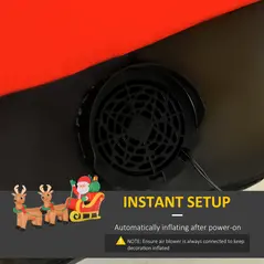 HOMCOM 8ft Christmas Inflatable Santa Claus on Sleigh, LED Lighted for Home Indoor Outdoor Garden Lawn Decoration Party Prop - 6