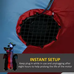 HOMCOM 7FT Tall Halloween Inflatable Dragon with 2 Heads and LED Lights, Blow Up Halloween Party Decoration for Indoor Outdoor Yard Lawn Garden - 6