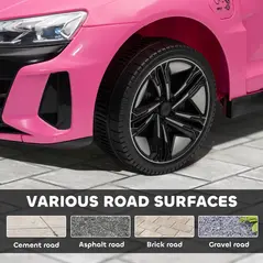 HOMCOM Audi Licensed 12V Kids Electric Ride-On, with Remote Control, Suspension System, Lights, Music, Motor - Pink - 8