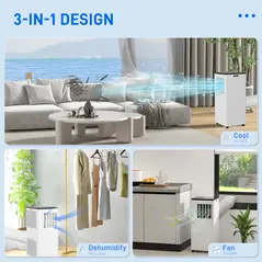 HOMCOM 9,000 BTU App-Controlled Mobile Air Conditioner, 20m² Radius - White - 4