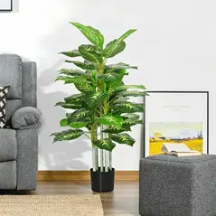HOMCOM Artificial Evergreen Tree Fake Decorative Plant in Nursery Pot for Indoor Decor, 120cm - 2