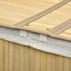 HOMCOM Bamboo Laundry Basket with Lid, 100 Litres Laundry Hamper with 2 Sections, Removable Washable Lining, Washing Baskets, 62.5 x 37 x 60.5cm, Natural - 8