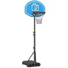 HOMCOM Adjustable Basketball Hoop and Stand, with Wheels and Weight Base, Blue - 1