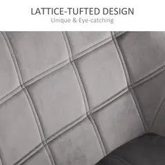 HOMCOM Armchair Accent Chair, Vanity Chair with Wide Arms, Slanted Back, Padding, Metal Frame, Wooden Legs, Home Bedroom Furniture Seating, Set of 2, Grey - 5