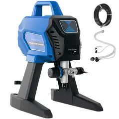 HOMCOM Airless Paint Sprayer, Thinning-Free Electric Paint Spray Gun for Walls, Fences & DIY Projects, 200 Bar High Pressure, 1.5L/min Flow Rate, 7.5m Hose, Indoor & Outdoor Use, Dark Blue - 1