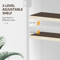 HOMCOM Bathroom Cabinet Wall Mounted, Bathroom Wall Cabinet Medicine Cabinet with 2 Doors, Adjustable Shelf, White - 5