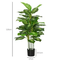 HOMCOM Artificial Evergreen Tree Fake Decorative Plant in Nursery Pot for Indoor Decor, 120cm - 3