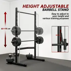 HOMCOM Adjustable Squat Rack, with Pull Up Bar, Barbell Bar for Home Gym - 5
