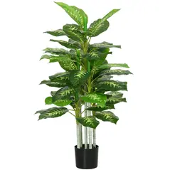 HOMCOM Artificial Evergreen Tree Fake Decorative Plant in Nursery Pot for Indoor Decor, 120cm - 1