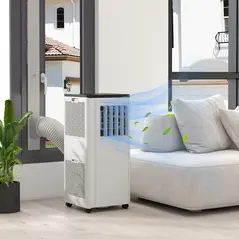 HOMCOM 9,000 BTU App-Controlled Mobile Air Conditioner, 20m² Radius - White - 2
