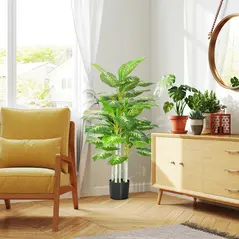 HOMCOM Artificial Evergreen Tree Fake Decorative Plant in Nursery Pot for Indoor Decor, 120cm - 7