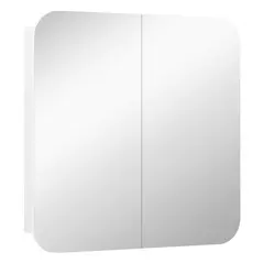 HOMCOM Arched Bathroom Mirror Cabinet with Adjustable Shelves - White - 1