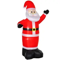 HOMCOM 8ft Inflatable Christmas Santa Claus Xmas Decoration with LED Holiday Air Blown Yard Outdoor Décor - 1