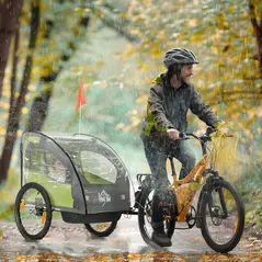 HOMCOM Baby Bike Trailer Cover, Anti Dust Rain Snow, Cold Wind, 76 x 61 x 61 cm - 2