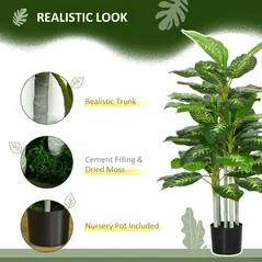 HOMCOM Artificial Evergreen Tree Fake Decorative Plant in Nursery Pot for Indoor Decor, 120cm - 5