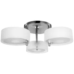 HOMCOM Acrylic Lamp Indoor 3 Light Pendant Chandelier Flush Mount Office Living Room Bedroom w/ Chrome Finish - 1