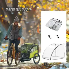 HOMCOM Baby Bike Trailer Cover, Anti Dust Rain Snow, Cold Wind, 76 x 61 x 61 cm - 5