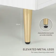 HOMCOM Adjustable Shelf Sideboard - White - 6