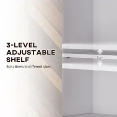 HOMCOM Bathroom Cabinet Wall Mounted, Bathroom Wall Cabinet Medicine Cabinet with 2 Doors, Adjustable Shelf, Walnut - 6