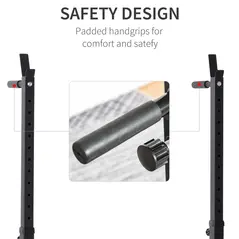 HOMCOM Barbell Rack, Width and Height Adjustable Dip Stand, Bench Press Rack for Home Gym Weight Lifting Fitness Workout, Max Load 150kg - 4