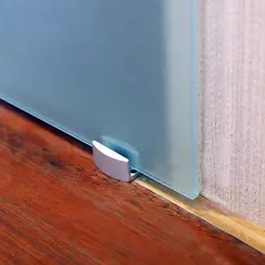 HOMCOM 90cm Modern Sliding Door Set Kit w/ Frosted Glass Door Aluminium Rail Opaque Home Decoration DIY Office Style - 6