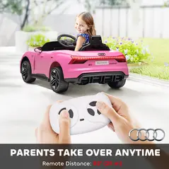 HOMCOM Audi Licensed 12V Kids Electric Ride-On, with Remote Control, Suspension System, Lights, Music, Motor - Pink - 5