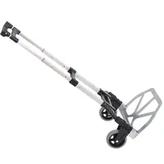 HOMCOM Aluminium Folding Hand Truck Trolley, Heavy Duty Foldable Sack Cart with Adjustable Telescoping Handle, 70KG Load Capacity - 1