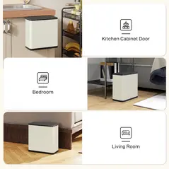 HOMCOM 8L Hanging Kitchen Bin, Rubbish bin with Lid and Removable Inner Bucket for Kitchen Cabinet Door, Under Sink, Office - 7