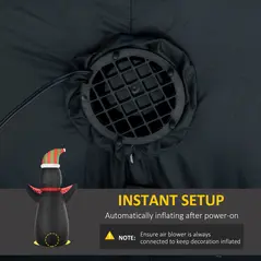 HOMCOM 8ft Inflatable Penguin & Christmas Banner Decoration Indoor Outdoor Weather-Resistant Shell Fun Cute - 6