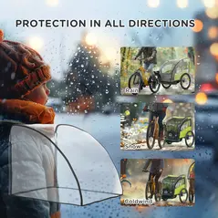 HOMCOM Baby Bike Trailer Cover, Anti Dust Rain Snow, Cold Wind, 76 x 61 x 61 cm - 4