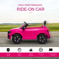 HOMCOM Audi RS Q8 6V Kids Electric Ride On Car Toy w/ Remote USB MP3 Bluetooth Pink - 4