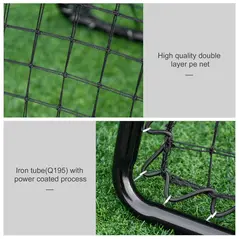 HOMCOM Angle Adjustable Double Sided Rebounder Net Training Aid Target Soccer Goal Kickback For Football, Baseball, Basketball - 75L x 75W cm - 7