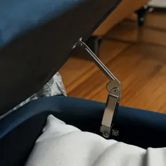 HOMCOM 92 x 31cm Linen-Look Storage Ottoman - Dark Blue - 7