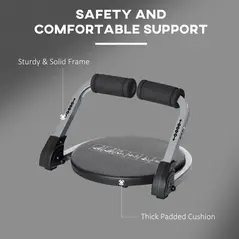 HOMCOM Abs Trainer, Ab Crunch Machine, Foldable Abdominal Trainer, Core Fitness & Whole Body Exercise Equipment for Home Gym - 6