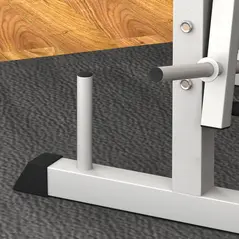 HOMCOM Adjustable Weight Bench with Squat Rack, Heavy Duty Bench Press Rack with Preacher Curl Pad, Leg Developer, Barbell Rack, Butterfly, Home Gym Strength Training Multiuse Workout Bench, Grey - 8