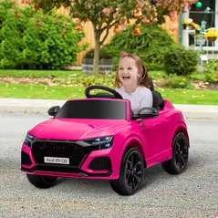 HOMCOM Audi RS Q8 6V Kids Electric Ride On Car Toy w/ Remote USB MP3 Bluetooth Pink - 2