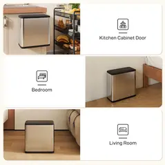 HOMCOM 8L Hanging Kitchen Bin, Rubbish bin with Lid and Removable Inner Bucket for Under Cabinet Door, Under Sink, Office - 7