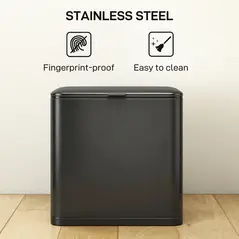 HOMCOM 8L Hanging Kitchen Bin, Rubbish bin with Lid and Removable Inner Bucket for Kitchen Cabinet Door, Under Sink, Office - 7