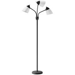 HOMCOM Arc Tree Floor Lamp with 3 Adjustable Rotating Lights and 3000K/4500K/6500K Colour Temperatures, Industrial Standing Lamp with Steel Frame for Bedroom Living Room, 155cm, Black - 1