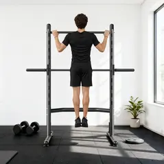 HOMCOM Adjustable Squat Rack, with Pull Up Bar, Barbell Bar for Home Gym - 8