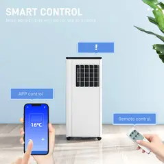 HOMCOM 9,000 BTU App-Controlled Mobile Air Conditioner, 20m² Radius - White - 7