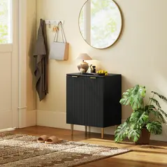 HOMCOM Adjustable Shelf Sideboard - Black - 9