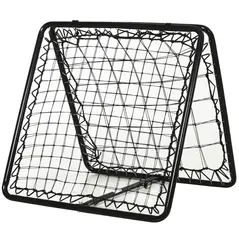 HOMCOM Angle Adjustable Double Sided Rebounder Net Training Aid Target Soccer Goal Kickback For Football, Baseball, Basketball - 75L x 75W cm - 1