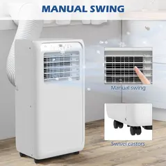 HOMCOM 9,000 BTU Mobile Air Conditioner for Room up to 28m², with Dehumidifier, 24H Timer, Wheels, Window Mount Kit - 7