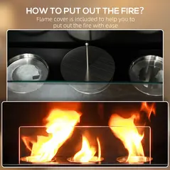 HOMCOM Bioethanol Fire Heater, with Mantelpiece - White - 5