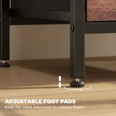 HOMCOM Bedside Table with Charging Station - Rustic Brown - 7