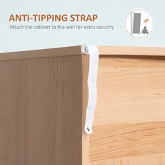 HOMCOM Chest of Drawers with 3 Drawers, Bedroom Cabinet, Storage Organizer for Living Room, White and Natural - 6