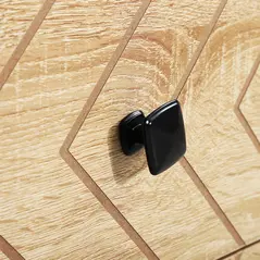 HOMCOM Bedroom Chest of Drawers, 6 Drawer Dresser, Sideboard Cabinet with Zigzag Design and Metal Base, Storage Drawer Unit, 120x71cm, Natural - 7